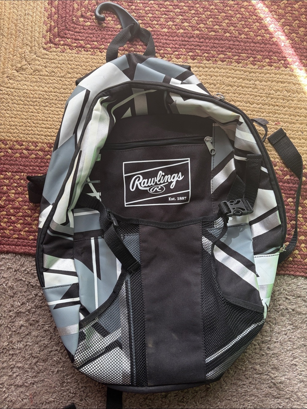 Rawlings Black and Gray Graphic Men's Backpack